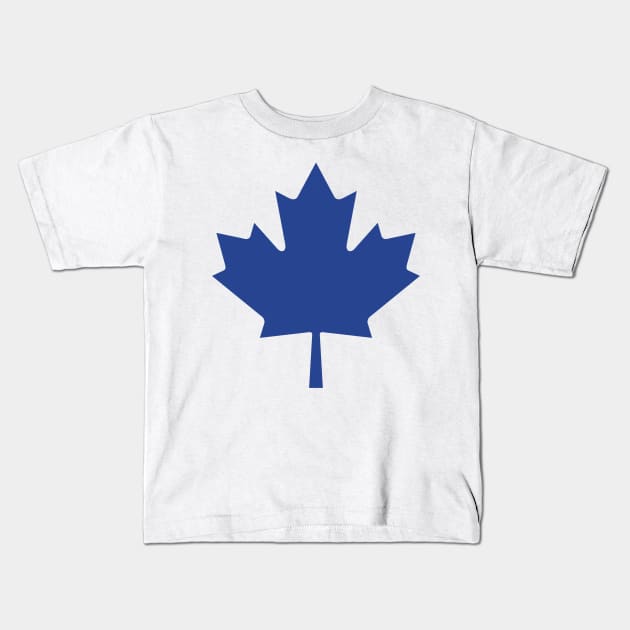 Maple Leaf - Toronto Flag Blue Kids T-Shirt by WiccanNerd